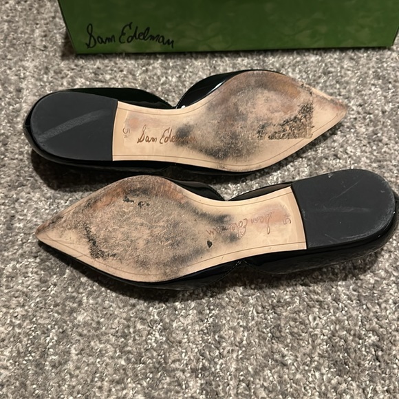 🥿SOLD🥿 SAM Edelman Rodney Black Patent Flats 5.5 with Box - Picture 3 of 7